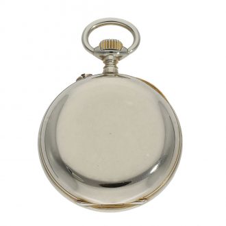 Beautifully preserved Swiss silvered pocket watch with jumping minute Circa 1910
