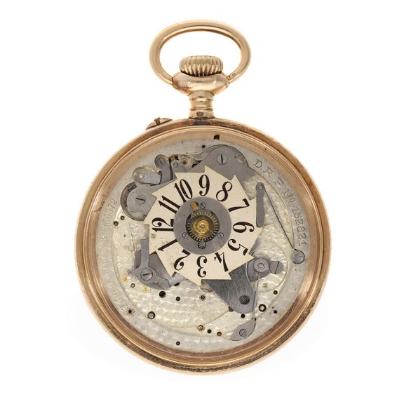 Swiss gold filled pocket watch based on the ‘Modernista’ patent Circa 1900 Swiss gold filled pocket watch based on the ‘Modernista’ patent Circa 1900