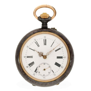 Swiss gunmetal lever watch with concealed calendar Circa 1890