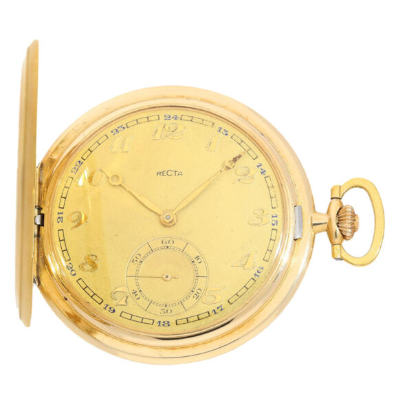American Art déco golden hunting case watch Circa 1925