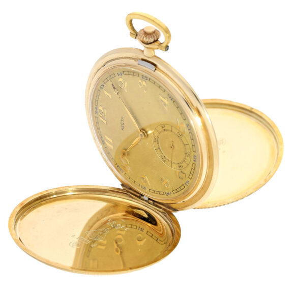 American Art déco golden hunting case watch Circa 1925 American Art déco golden hunting case watch Circa 1925