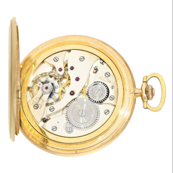 American Art déco golden hunting case watch Circa 1925 American Art déco golden hunting case watch Circa 1925