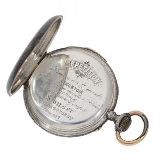 Swiss pocket watch repeater with le Coultre caliber Circa 1890