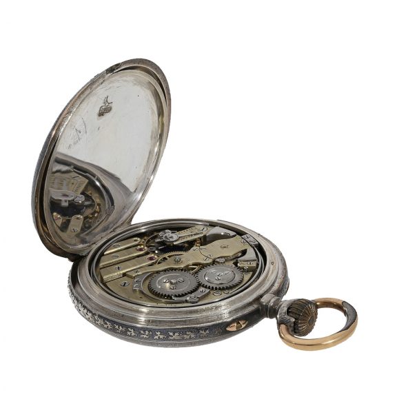 Swiss pocket watch repeater with le Coultre caliber Circa 1890 Swiss pocket watch repeater with le Coultre caliber Circa 1890