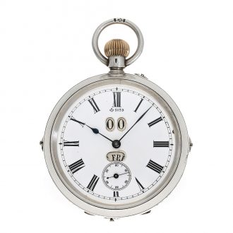 Unusual English Swiss pocket watch with calendar Circa 1900