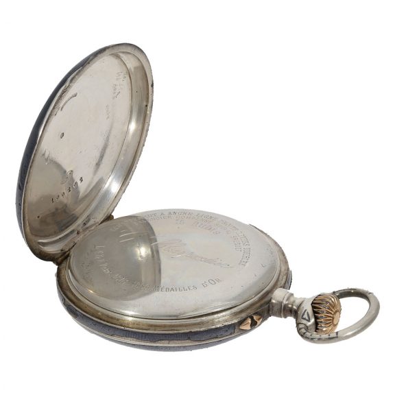 French burnished iron and gold observatory chronometer Circa 1890 French burnished iron and gold observatory chronometer Circa 1890