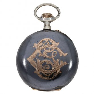 French burnished iron and gold observatory chronometer Circa 1890
