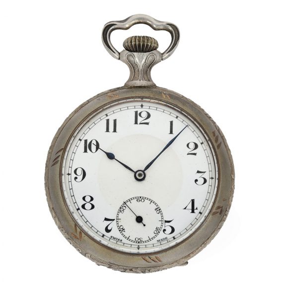 Swiss silver pair of watches with gold decorations Circa 1900