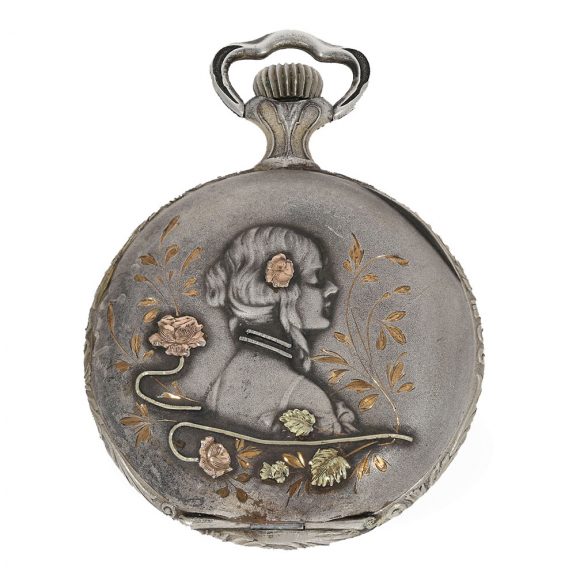 Swiss silver pair of watches with gold decorations Circa 1900 Swiss silver pair of watches with gold decorations Circa 1900