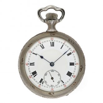 Swiss silver pair of watches with gold decorations Circa 1900