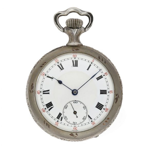 Swiss silver pair of watches with gold decorations Circa 1900 Swiss silver pair of watches with gold decorations Circa 1900