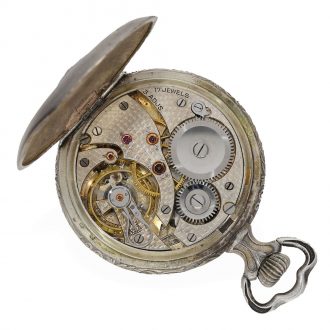 Swiss silver pair of watches with gold decorations Circa 1900