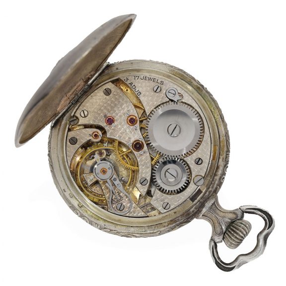 Swiss silver pair of watches with gold decorations Circa 1900 Swiss silver pair of watches with gold decorations Circa 1900