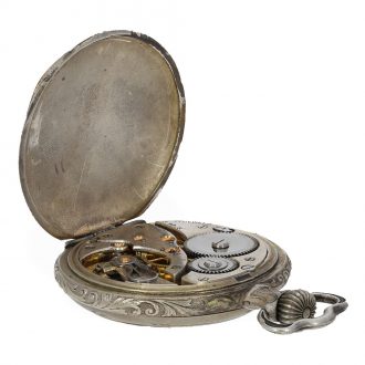 Swiss silver pair of watches with gold decorations Circa 1900