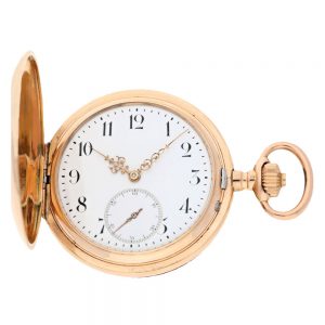 A gold German lever hunting case pocket watch Circa 1900
