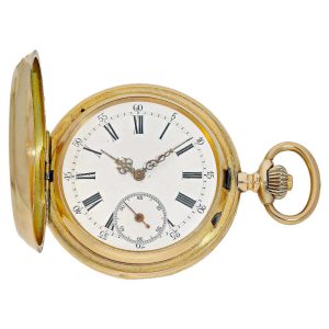 Swiss rare and early 18 K pink gold pocket watch Circa 1890