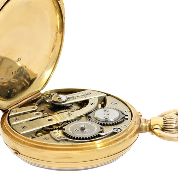 Swiss gold lever with fine monogram cartouche Circa 1875 Swiss gold lever with fine monogram cartouche Circa 1875