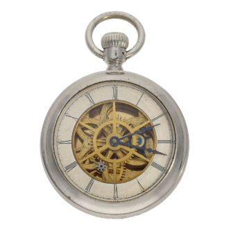 American metal open faced duplex with tourbillon Circa 1880