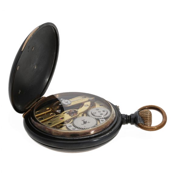 Swiss lever watch with gunmetal and pink gold case Circa 1878 Swiss lever watch with gunmetal and pink gold case Circa 1878