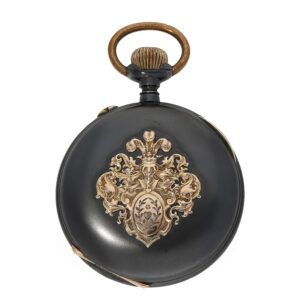 Swiss lever watch with gunmetal and pink gold case Circa 1878