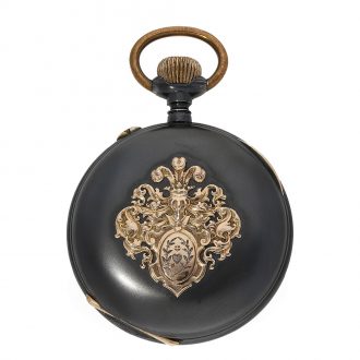 Swiss lever watch with gunmetal and pink gold case Circa 1878