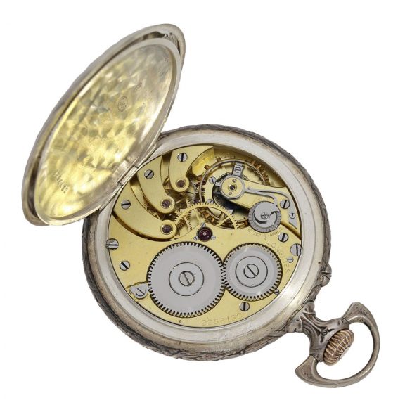 Swiss silver relief cased Eidgenössisches Schützenfest watch Circa 1910 Swiss silver relief cased Eidgenössisches Schützenfest watch Circa 1910