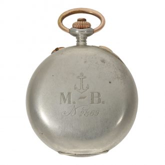 Swiss nickel split seconds chronograph with military chatelaine Circa 1915