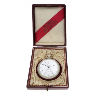 Swiss nickel split seconds chronograph with military chatelaine Circa 1915
