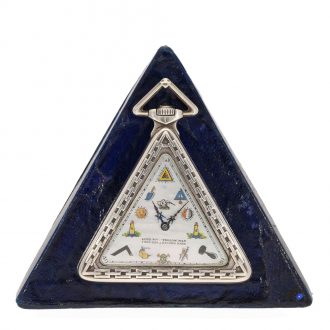 Fine Swiss silver Masonic watch with original box Circa 1930