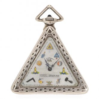 Fine Swiss silver Masonic watch with original box Circa 1930