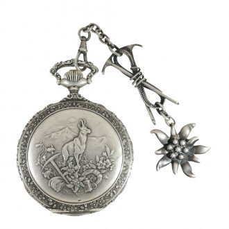 Swiss silver Art Nouveau relief hunter cased pocket watch Circa 1900