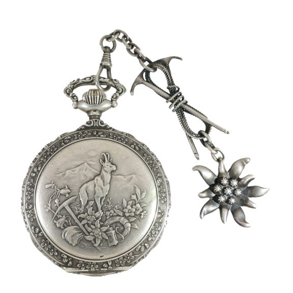 Swiss silver Art Nouveau relief hunter cased pocket watch Circa 1900 Swiss silver Art Nouveau relief hunter cased pocket watch Circa 1900