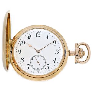 Swiss flat and big 14 K pink gold pocket watch Circa 1920