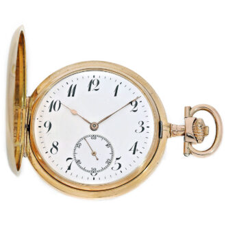 Swiss flat and big 14 K pink gold pocket watch Circa 1920