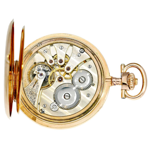 Swiss flat and big 14 K pink gold pocket watch Circa 1920 Swiss flat and big 14 K pink gold pocket watch Circa 1920