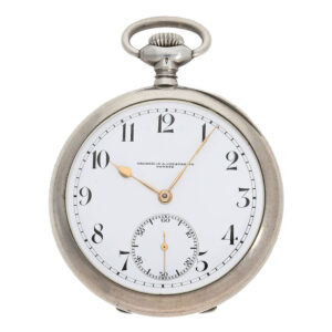 Fine Swiss silver open faced precision pocket watch Circa 1915