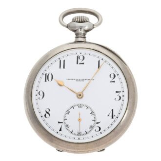 Fine Swiss silver open faced precision pocket watch Circa 1915
