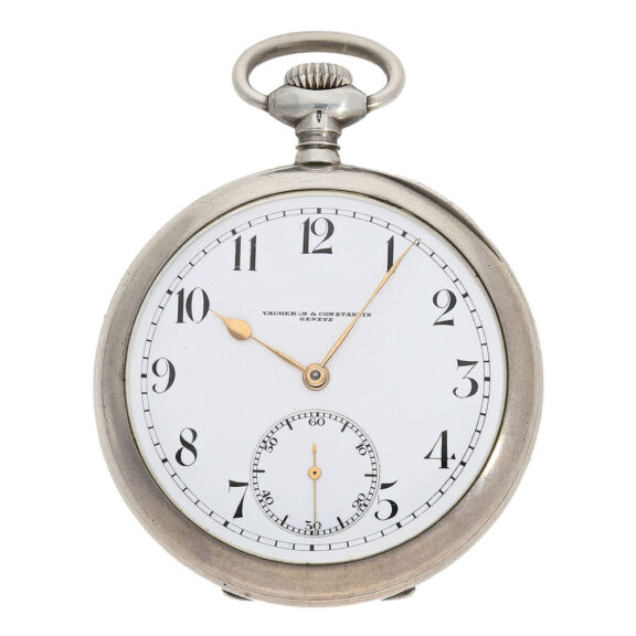 Fine Swiss silver open faced precision pocket watch Circa 1915