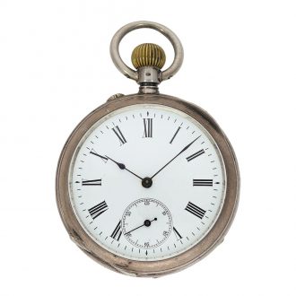 German 800 silver watch with portrait of Kaiser Wilhelm Circa 1900