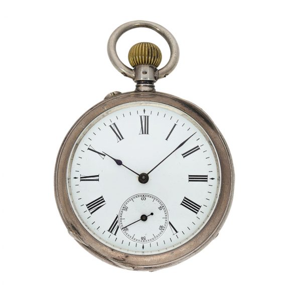 German 800 silver watch with portrait of Kaiser Wilhelm Circa 1900