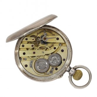 German 800 silver watch with portrait of Kaiser Wilhelm Circa 1900