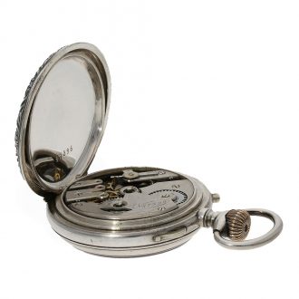 German technically interesting pocket watch with two time zones Circa 1900