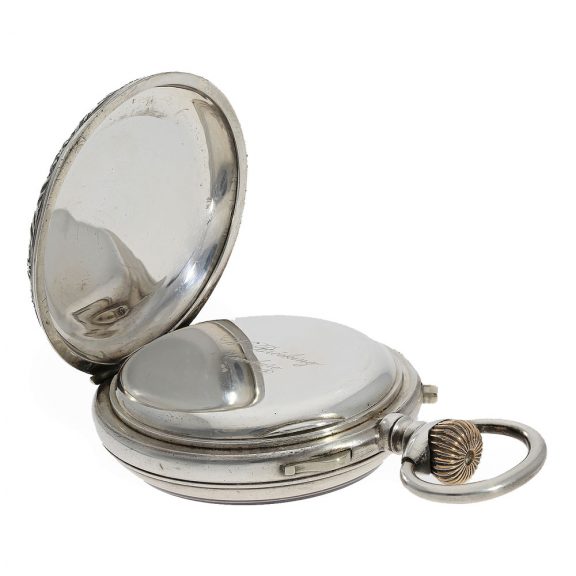 German technically interesting pocket watch with two time zones Circa 1900 German technically interesting pocket watch with two time zones Circa 1900