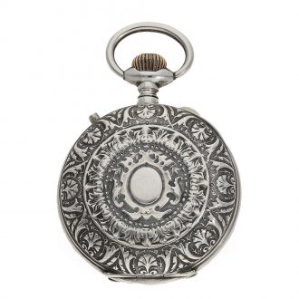 German technically interesting pocket watch with two time zones Circa 1900