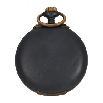 Swiss blued iron pocket watch with a rare caliber Circa1920