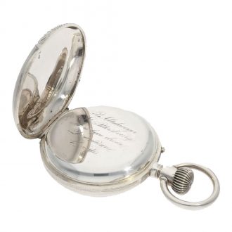 Russian large silver open faced lever calendar watch Circa 1915