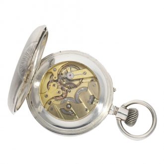 Russian large silver open faced lever calendar watch Circa 1915