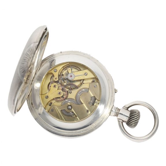 Russian large silver open faced lever calendar watch Circa 1915 Russian large silver open faced lever calendar watch Circa 1915