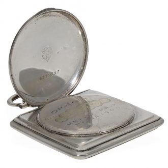 Swiss silver square pocket watch with lever escapement Circa 1910