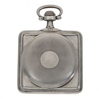 Swiss silver square pocket watch with lever escapement Circa 1910